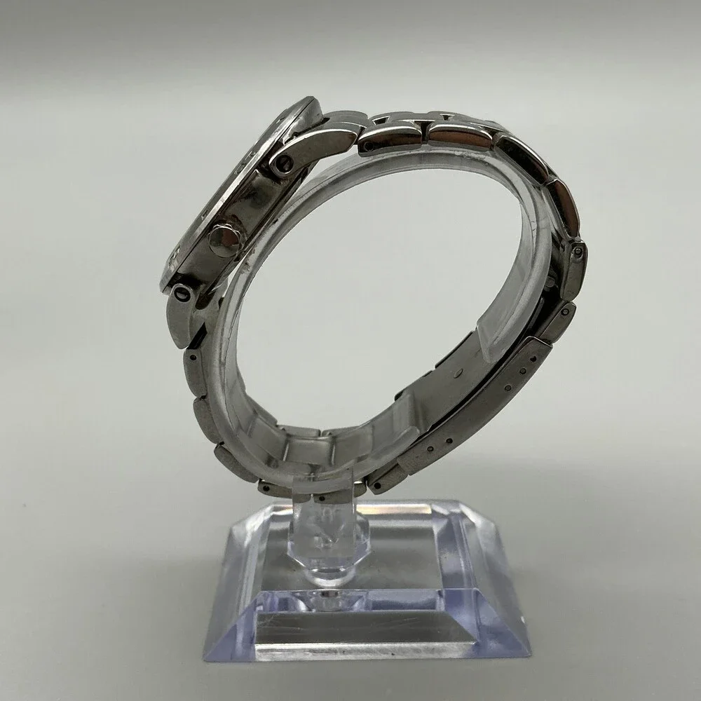 Fossil Blue Mens Watch 39mm Silver Tone Stainless Steel Date New Battery 6.5